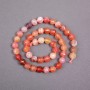 Beads on a Thread, Orange Agate, natural stone, faceted ball, diameter 8mm+/-, length 38cm+