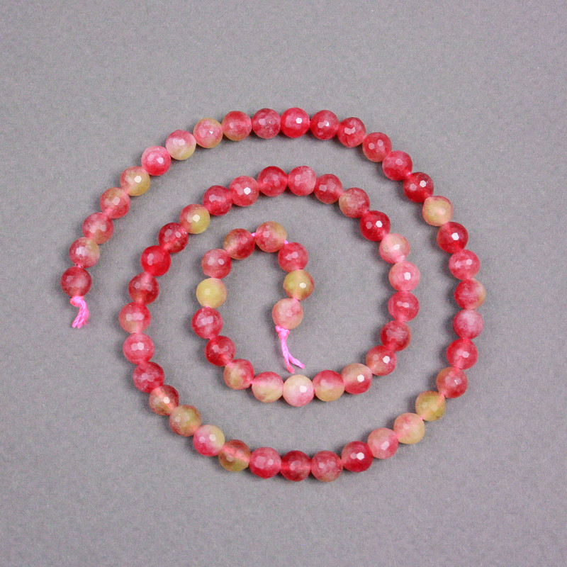 Beads on a Thread, Polychrome Tourmaline, faceted ball, diameter 6mm+/-, length 38cm+