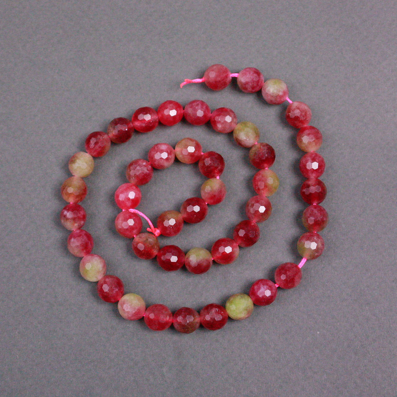 Beads on a Thread, Polychrome Tourmaline, faceted ball, diameter 8mm+/-, length 38cm+