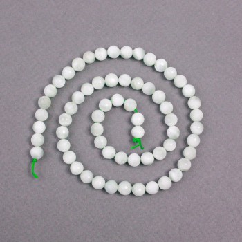 Angelite Beads, Natural Stone Faceted Round, Diameter 6mm+/-, Length 38cm+/- on Thread