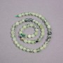 Prehnite Beads on Thread, Natural Stone Faceted Ball, Diameter 6mm+-, Length 39cm+