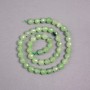 Prehnite Beads on String, Natural Stone Faceted Ball, Diameter 8mm+/-, Length 39cm+