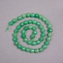 Nephrite Beads on Thread, Natural Stone Faceted Ball, Diameter 8mm+-, Length 39cm+