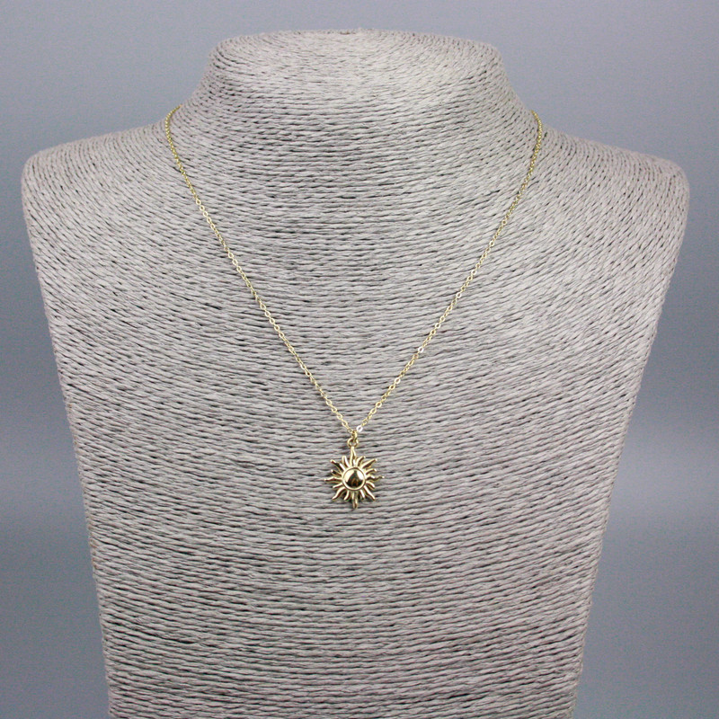 Xuping Chain 18K Gold Plating with Sun Pendant, diameter 17x16mm+/-, with extension chain, length 53cm+/-, thickness 1mm+