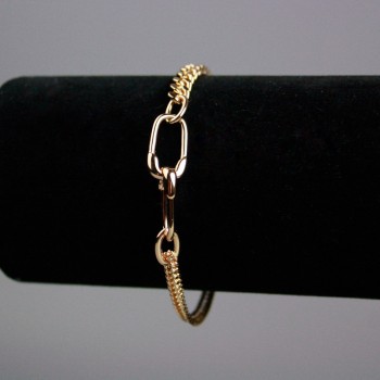 Xuping 18k Gold-Plated Bracelet, Curb Chain Weave with Extension Chain, length 20cm+