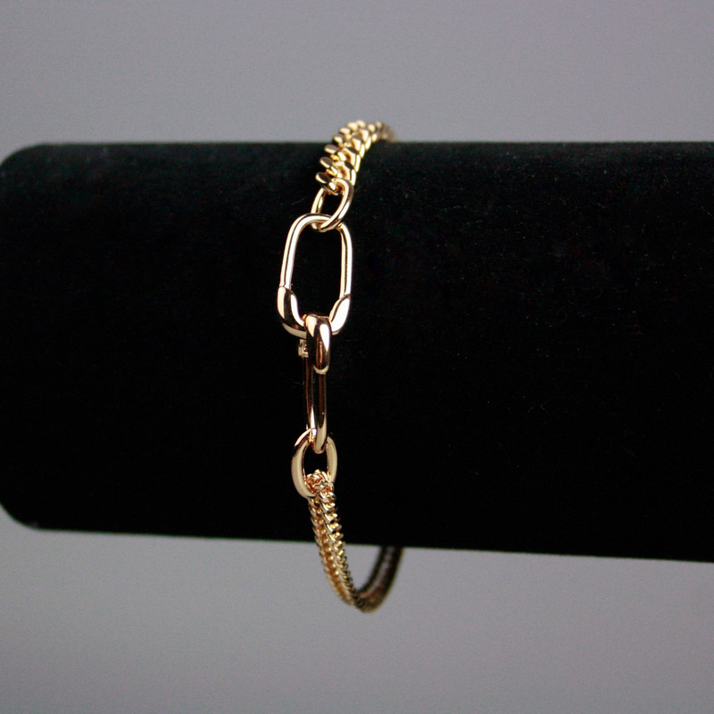 Xuping 18k Gold-Plated Bracelet, Curb Chain Weave with Extension Chain, length 20cm+