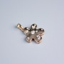 Xuping Pendant, 18K Gold Plated, Flower with White Crystals, Diameter 19x18mm+