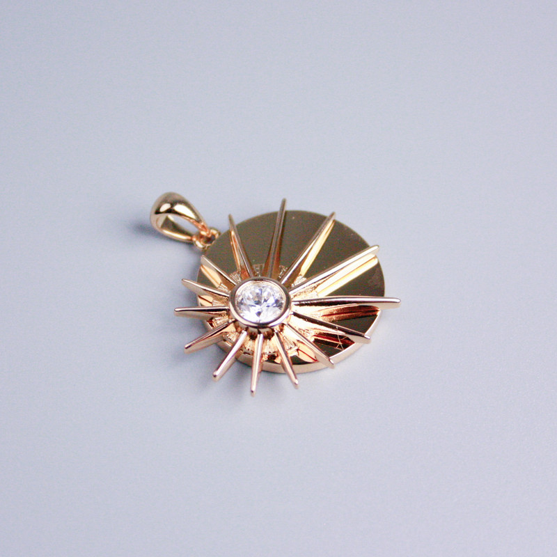 Xuping Pendant, 18K Gold Plated, Star with White Stones, Diameter 20mm+