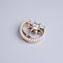 Xuping Pendant, 18K Gold Plated, Star and Moon with White Rhinestones, Diameter 20mm+