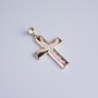 Xuping Pendant 18K Gold-Plated Cross with White Rhinestones, diameter 25x18mm+