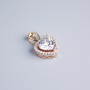 Xuping Pendant 18K Gold-Plated Heart with White Rhinestones and Crystal, diameter 12x13mm+