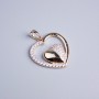 Xuping Pendant 18K Gold-Plated Heart with White Rhinestones, Diameter 20x22mm+