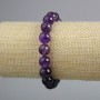 Amethyst Bracelet, smooth bead, diameter 10mm+/-, length 18cm+/- (stretch)