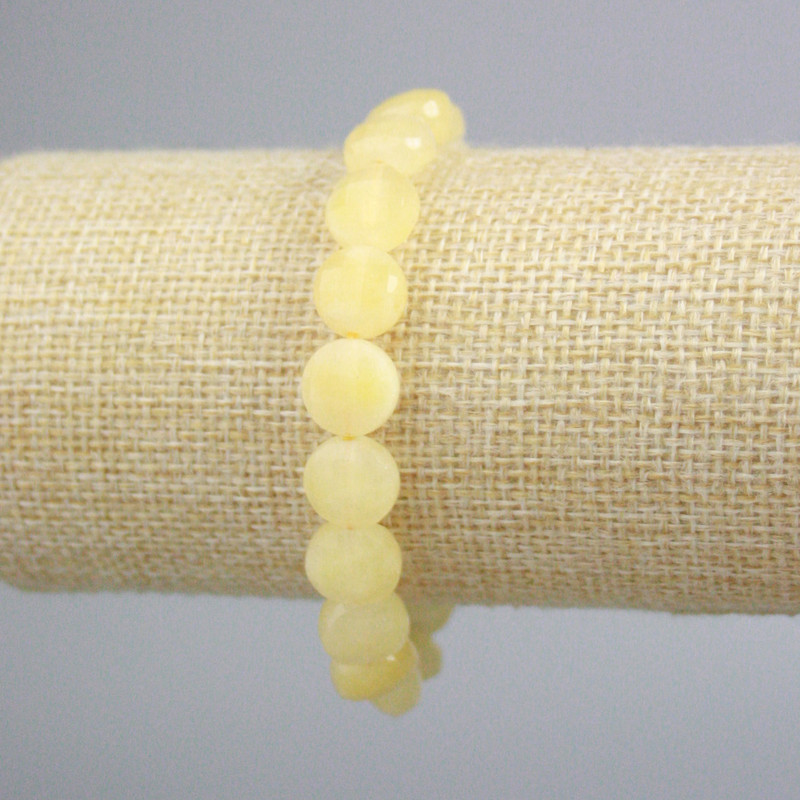 Citrine Bracelet, faceted coin, diameter 10.5mm+/-, length 18cm+/- (stretch)