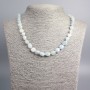 Aquamarine Necklace, natural stone, tumbled, diameter 9x8mm+/-, length 48cm+
