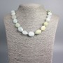 Necklace Morganite natural stone tumbled, diameter 14x11mm+-, length 49cm+