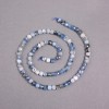 Kyanite beads on a thread, natural gemstone, faceted cube, diameter 4.5x4.5 mm +-, length 39 cm +-