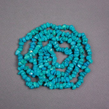 Blue Turquoise Chip Beads on String, Diameter 7x6x4mm+/-, Length 78cm+