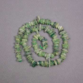 Prehnite Beads natural gemstone chip, 8x2mm diameter, 40cm long on thread