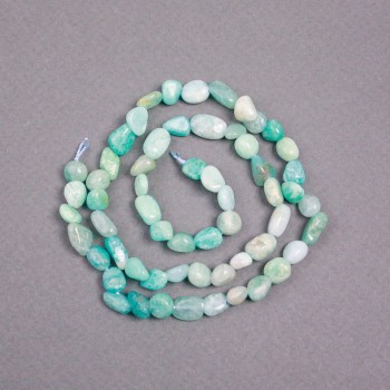Amazonite Beads on String, Natural Stone Tumbled, Diameter 6x8mm+/-, Length 39cm+