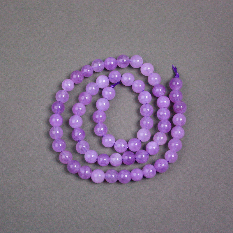 Lavender Amethyst Beads on String, Natural Stone Smooth Round Beads, Diameter 6.5mm+/-, Length 38cm+