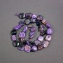 Charoite Beads on String, Natural Stone Tumbled, Diameter 14x12x5mm+/-, Length 40cm+