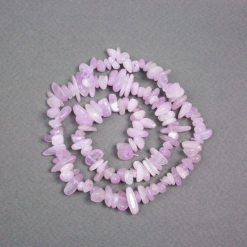 Kunzite Beads on a Thread, Natural Stone Chips, Diameter 9x4mm+/-, Length 40cm+