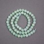 Amazonite Beads on Thread, Natural Stone Smooth Round, Diameter 6.5mm+/-, Length 38cm+