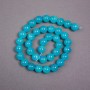 Aquamarine Beads on Thread, Natural Stone Smooth Round, Diameter 10mm+-, Length 39cm+