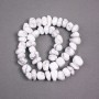 Cacholong Beads on a Thread, natural stone tumbled assorted sizes, diameter 14x10-11x8mm+-, length 39cm+