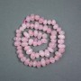 Rose Quartz Beads on a Thread, natural stone tumbled, diameter 10x7mm+-, length 40cm+