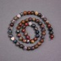 Pietersite Natural Stone Beads on Thread, Smooth Round, Diameter 7mm+/-, Length 39cm+