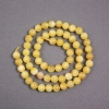 Yellow Jadeite Beads on Thread, Smooth Round, Diameter 6.5mm+/-, Length 38cm+