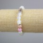 Moonstone (Opalite), Multicolour Jadeite Bracelet, smooth bead, diameter 8mm+/- with rhinestones, length 18cm+/- (stretch)