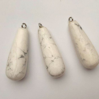 Clearance Cacholong Pendant Drop 42x15(+-)mm (price per 1 pc) with imperfections