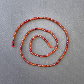 Carnelian Beads on Strand, Natural Stone Cube, Diameter 2.5x2.5mm+/-, Length 39cm+