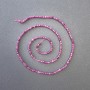 Ruby Natural Stone Cube Beads on a Thread, diameter 2x2mm+/-, length 39cm+