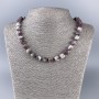 Tourmaline Natural Stone Necklace, Faceted Cube, Diameter 9x9mm+/-, Length 50cm+