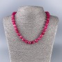 Pink Tourmaline Natural Stone Necklace, Faceted Cube, Diameter 9x9mm+/-, Length 50cm+