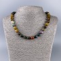 Jasper Natural Stone Necklace, Faceted Cube, Diameter 9x9mm+/-, Length 50cm+