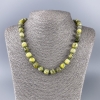 Yellow Jadeite Natural Stone Necklace, Faceted Cube, Diameter 9x9mm+/-, Length 50cm+