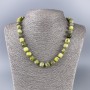 Yellow Jadeite Natural Stone Necklace, Faceted Cube, Diameter 9x9mm+/-, Length 50cm+