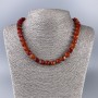 Carnelian Natural Stone Necklace, Faceted Cube, Diameter 9x9mm+/-, Length 50cm+