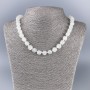 Rock Crystal Natural Stone Necklace, Faceted Cube, Diameter 9x9mm+/-, Length 50cm+