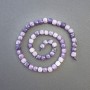 Lepidolite Beads Natural Stone Faceted Cube, diameter 7x7mm+-, length 39cm+- on a strand