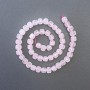 Rose Quartz Beads, natural stone faceted cube, diameter 7mm+-, length 39cm+- on a strand