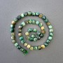 Green Tiger Eye Beads (toned), natural stone faceted cube, diameter 7x7mm+-, length 39cm+- on a strand