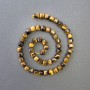 Tiger Eye Beads, natural stone faceted cube, diameter 7x7mm+-, length 39cm+- on a strand