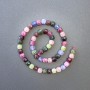 Tourmaline Beads natural stone faceted cube, diameter 7x7mm+-, length 39cm+- on a thread