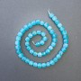 Aquamarine Beads natural stone faceted cube, diameter 7x7mm+-, length 39cm+- on a thread
